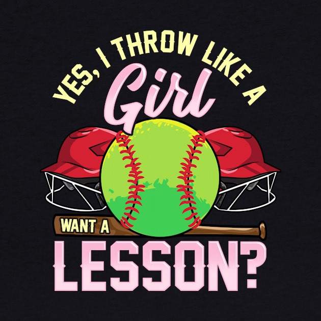 Yes I Throw Like a Girl Want a Lesson? Pitcher Pun by theperfectpresents